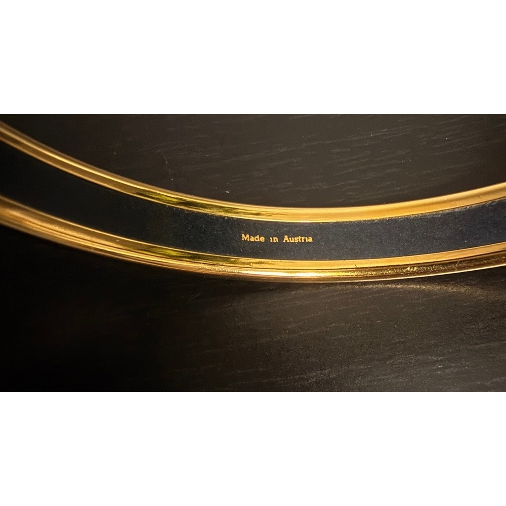Hermes Enamel Bangle Bracelet Gold Plated Buckle Multi Colored Made in Austria - Picture 8 of 9